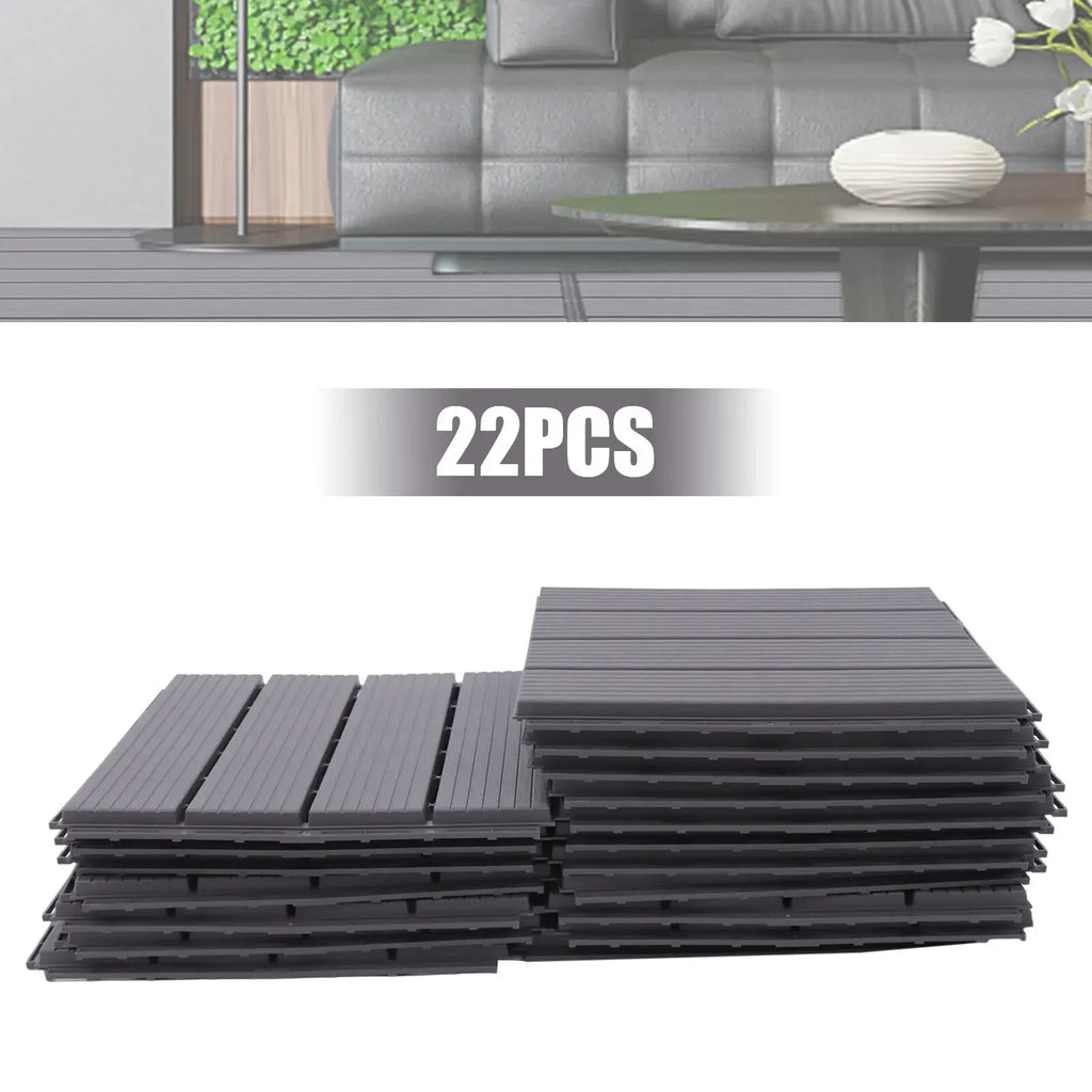 22 Pack Outdoor Patio Deck, Deck Flooring Tile Garden Balconies Flooring Interlocking Decking Tile, 12*12 In