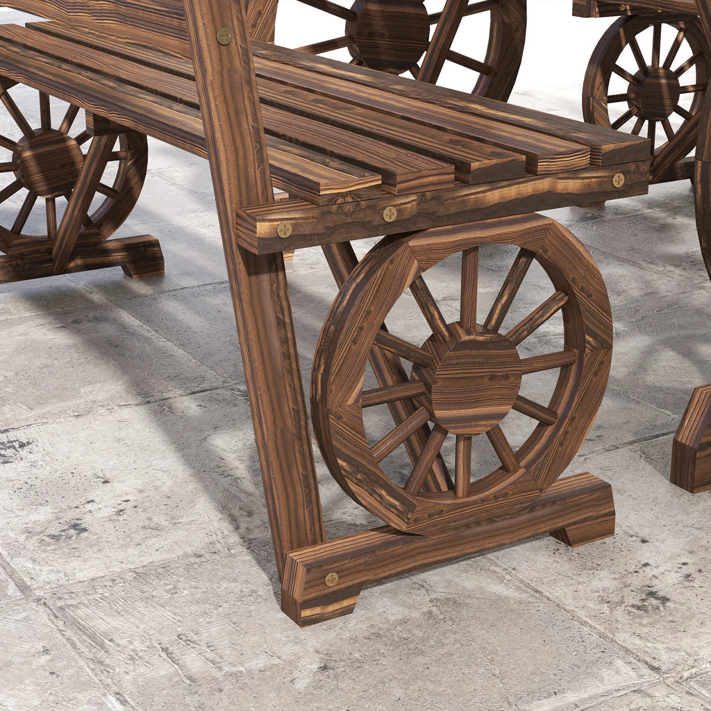 Patio Dining Set for 4 People W/ Carriage Wheels Design