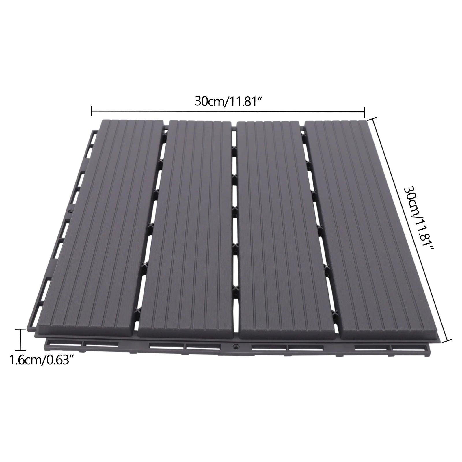 22 Pack Outdoor Patio Deck, Deck Flooring Tile Garden Balconies Flooring Interlocking Decking Tile, 12*12 In