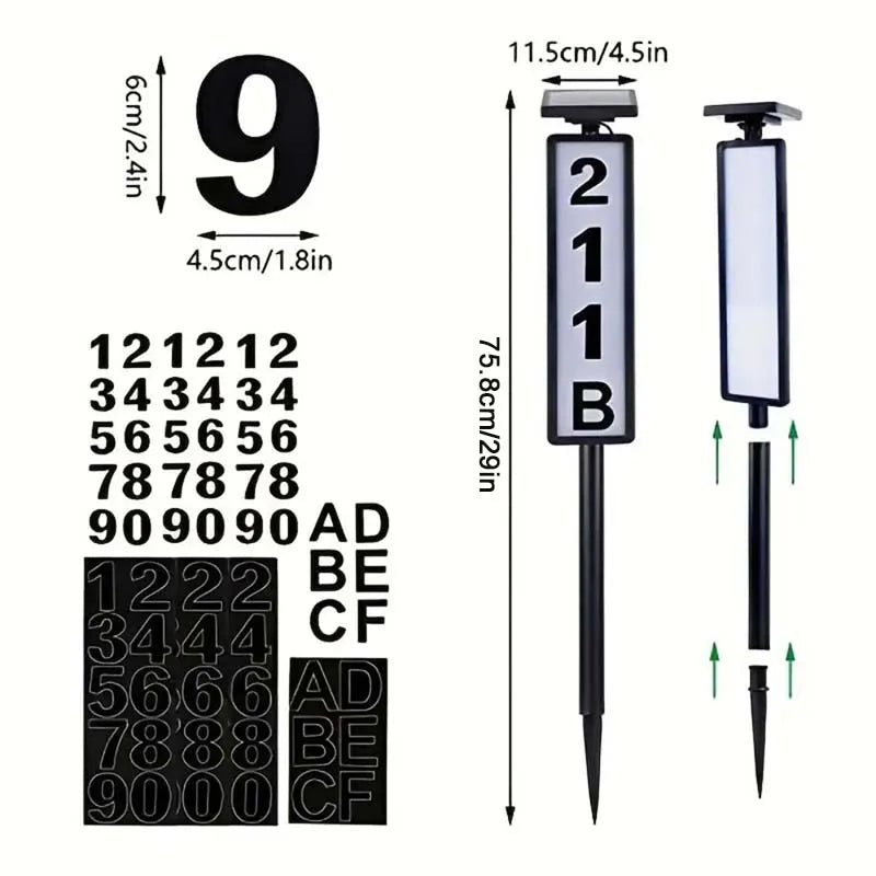 Solar Light Powered House Number
