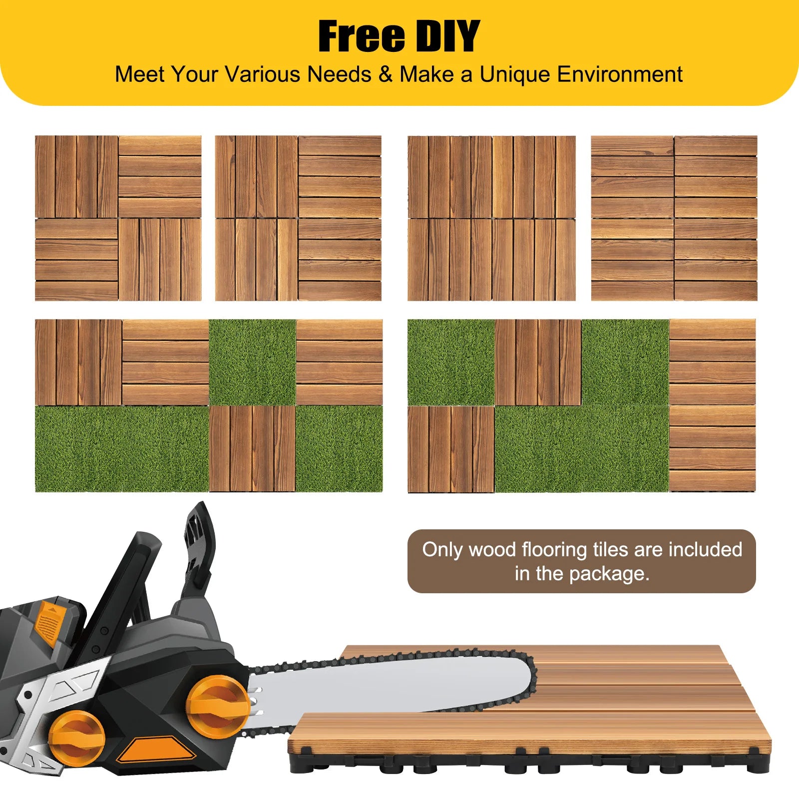 36PCS Patio Deck Tiles 12*12in