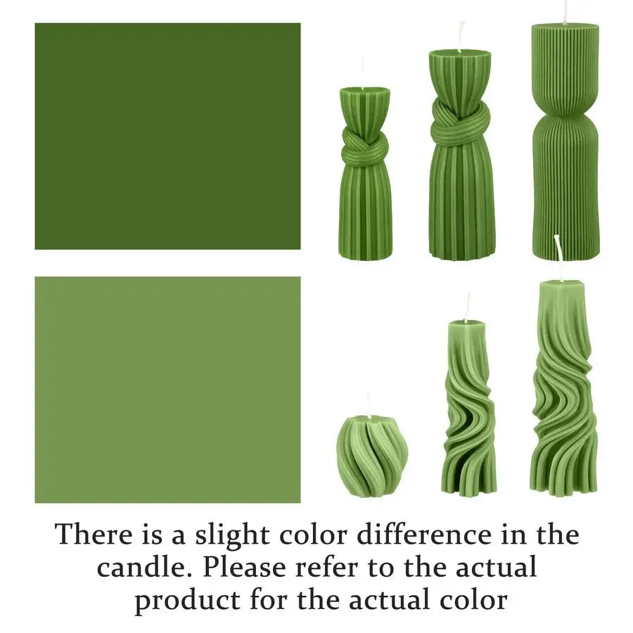 Green Soy Wax Pillar Candles