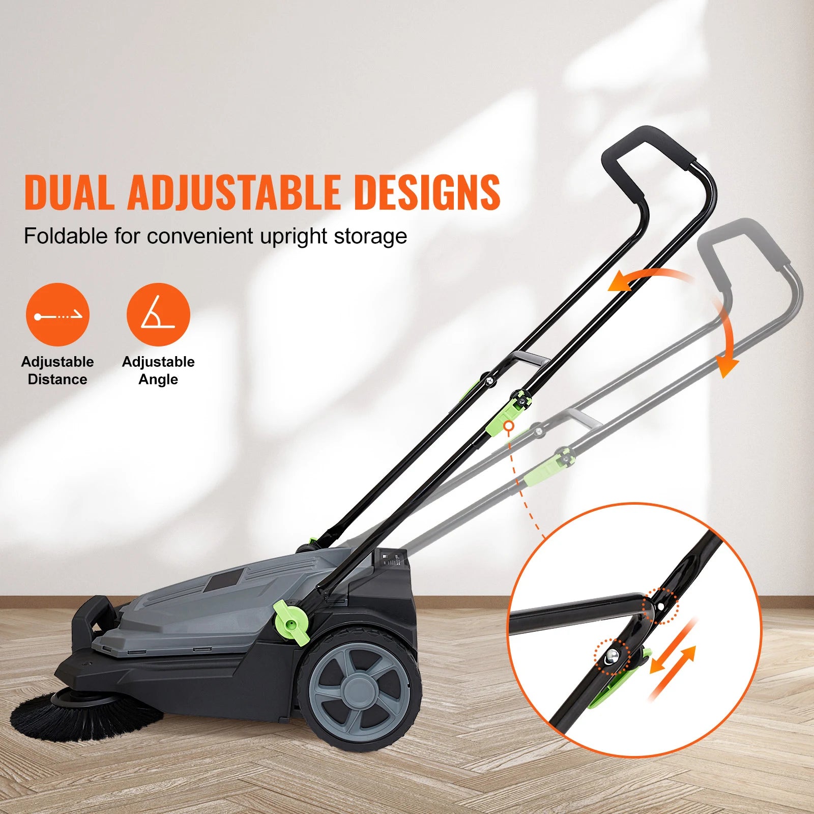 5-Gal Walk-behind Floor Sweeper 25.6"