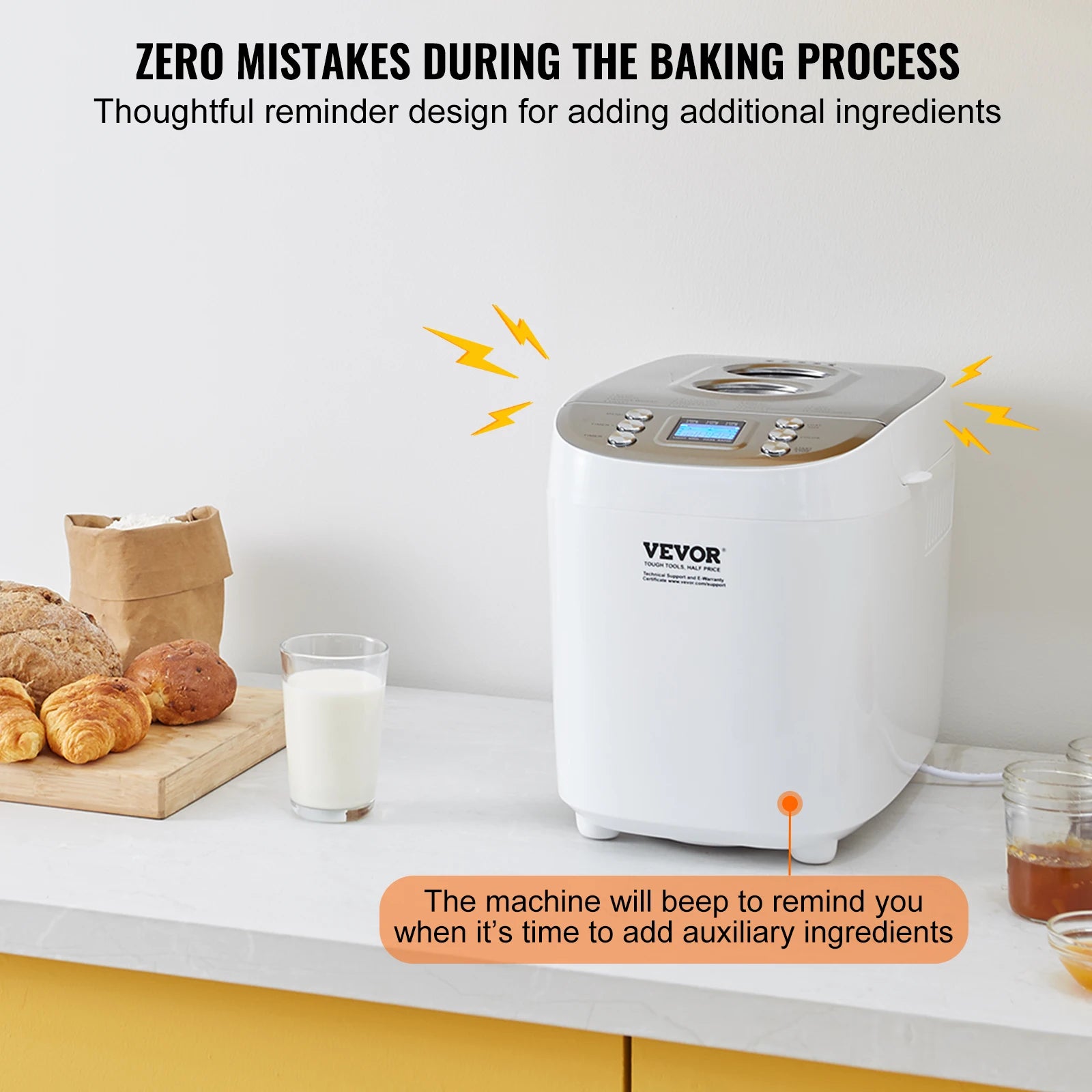 Bread Maker 15-in-1 Dough Machine with Gluten Free Setting