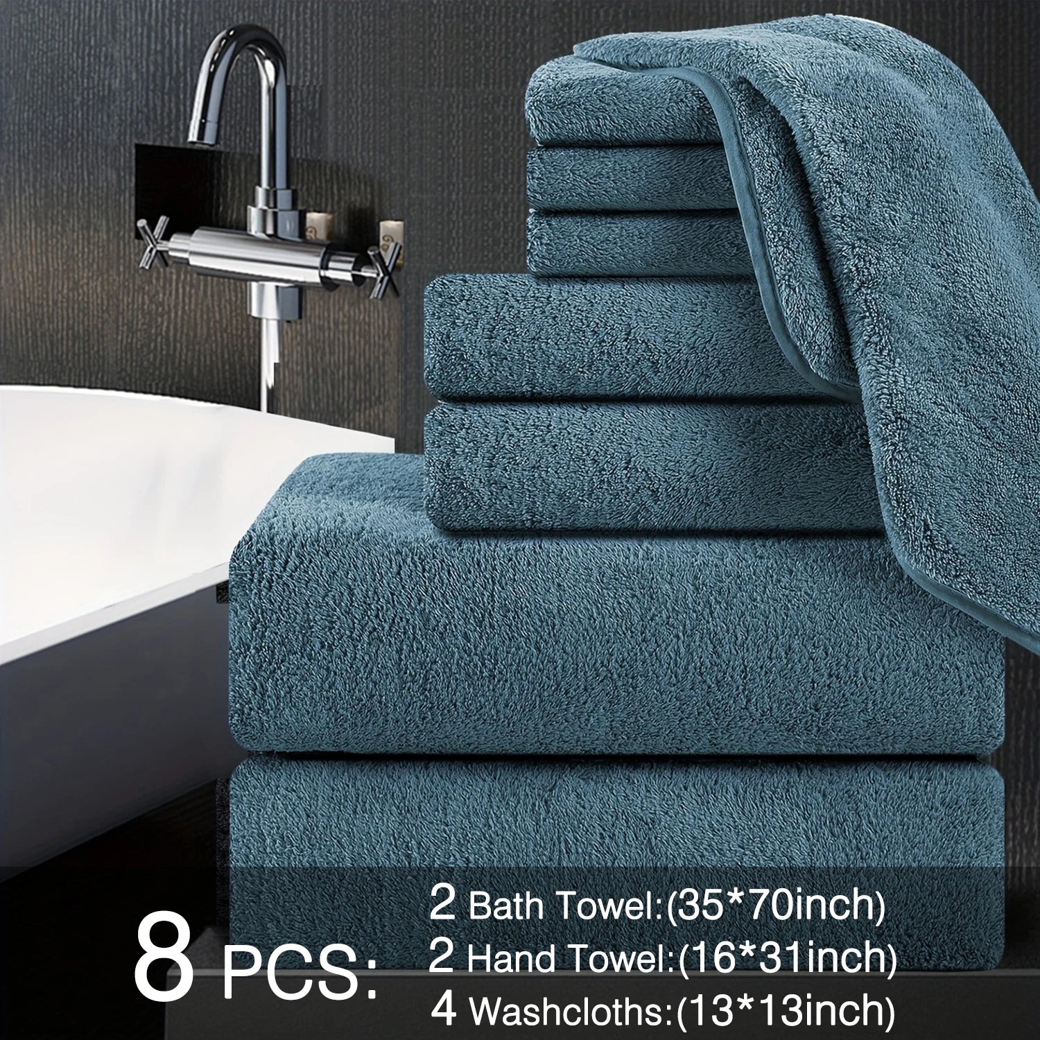 8pcs Oversized Bath Towels Set 35" x 70"