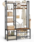 Entryway Coat Rack with Shoe Storage
