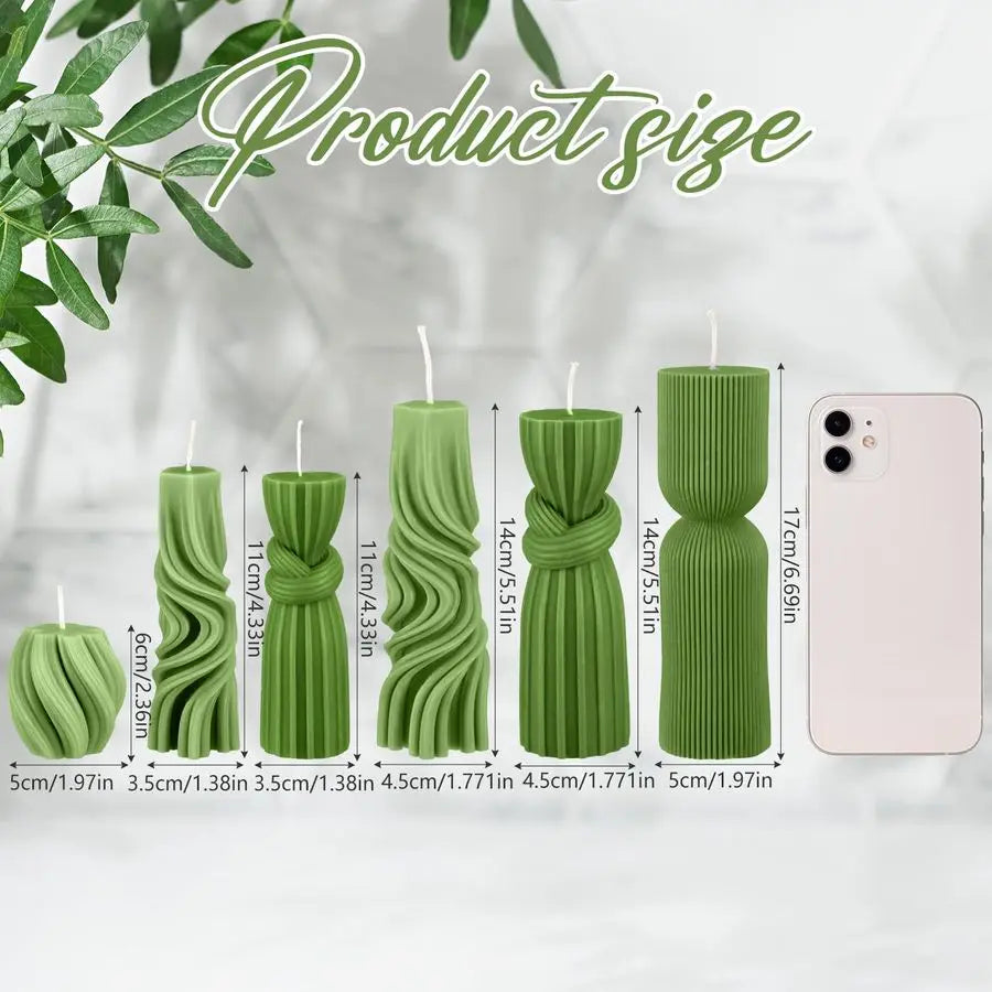 Green Soy Wax Pillar Candles