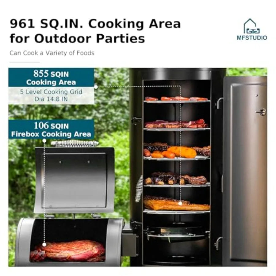 Vertical Offset Smoker Grill Barrel Combo