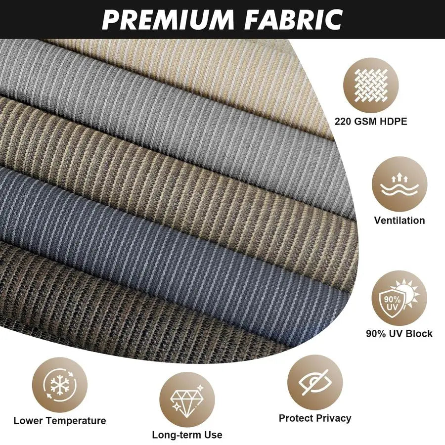Patio Shades Roll Up Outdoor Roller Shade 8Wx8H, Cordless Exterior Roller Blinds Cloth for Porch Pergola Gazebo, Gray