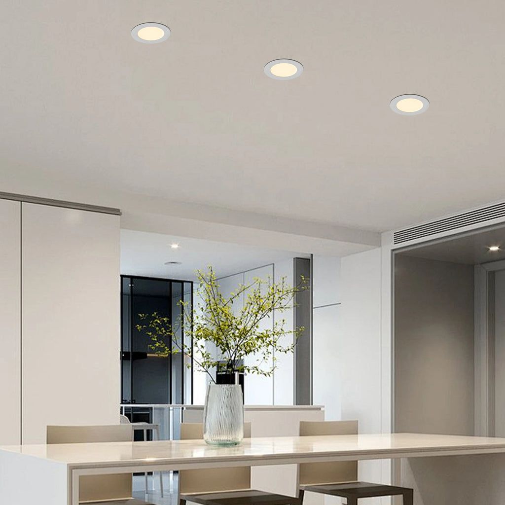 12-Pack LED Recessed Lights with Junction Box, Dimmable Downlights, 3000K-5000K Adjustable Color, Energy-Efficient Ceiling Light