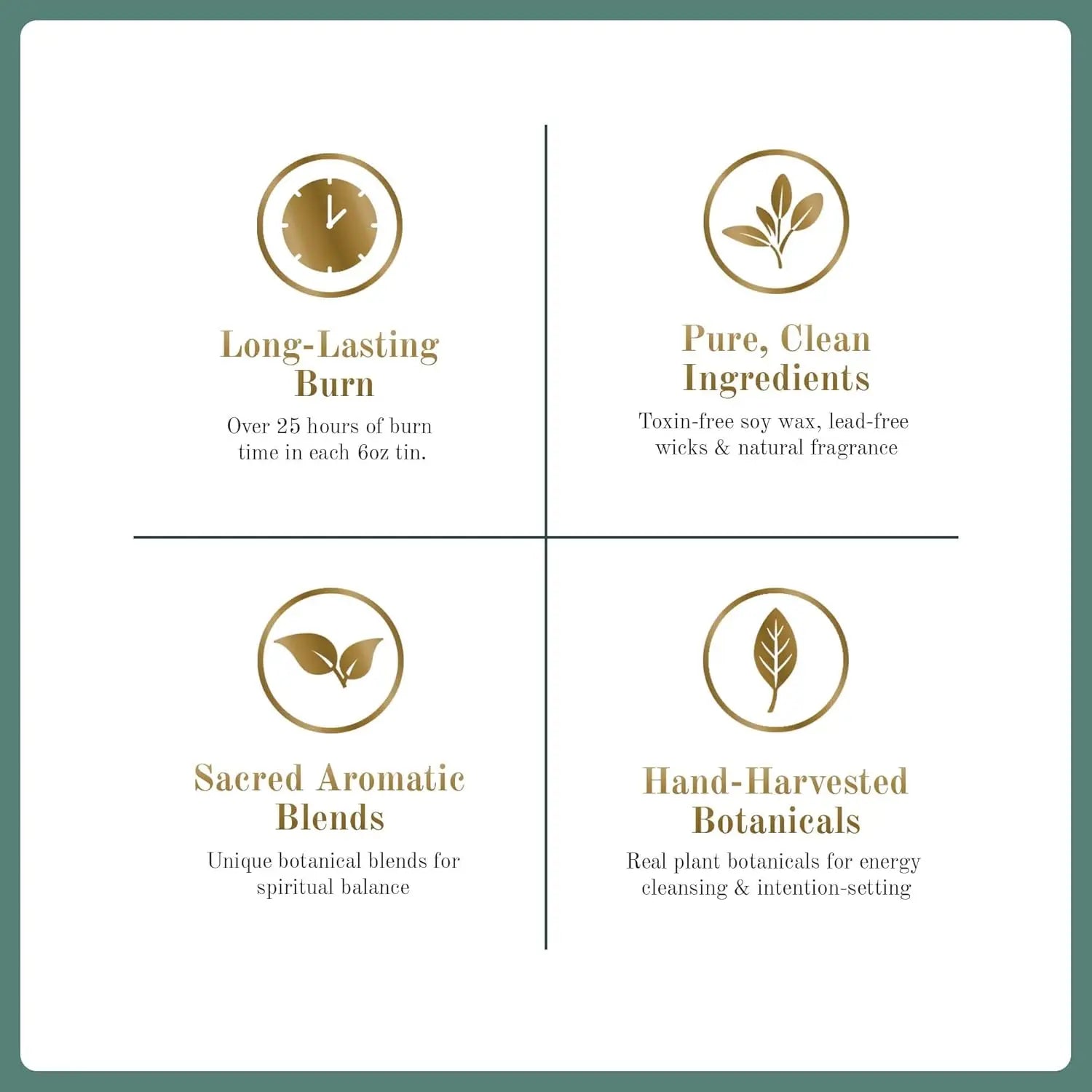 Soy Wax Spiritual Candle Set (4x6oz) - Love, Grounding, Cleansing & Awakening for Protection & Healing