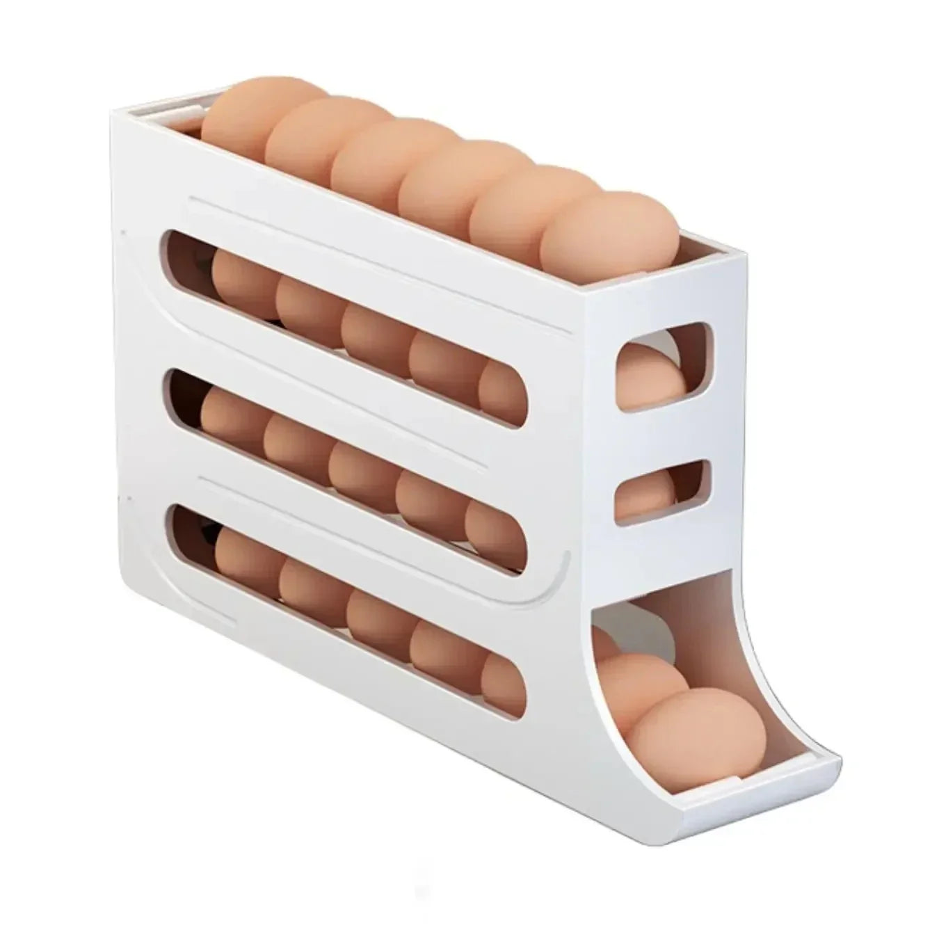 4 Layers Automatic Rolling Egg Holder Kitchen Refrigerator