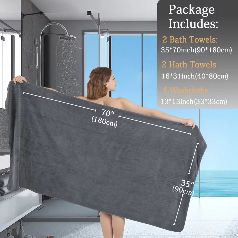8pcs Oversized Bath Towels Set 35" x 70"