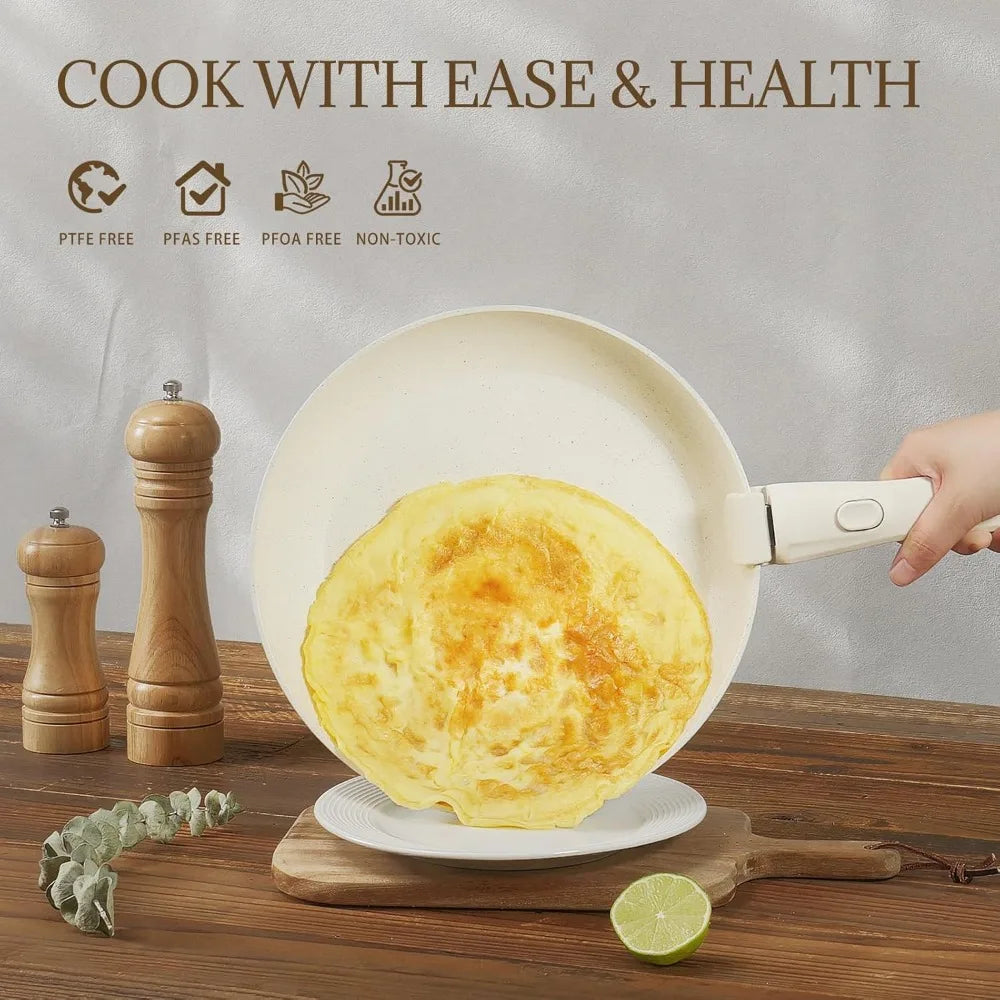 23Pcs Ceramic Cookware Set Non Stick Non Toxic  Pots and Pans