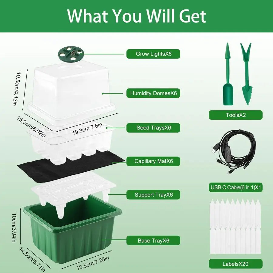 Seed Starter Tray with Timed Grow Light