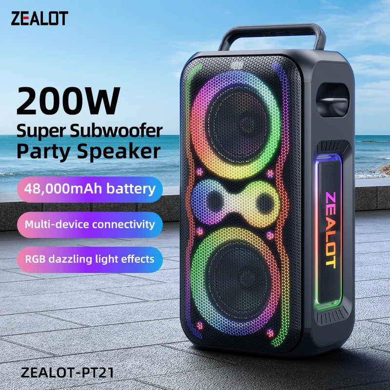 200W ZEALOT-PT21 Super Bass Party Speaker: