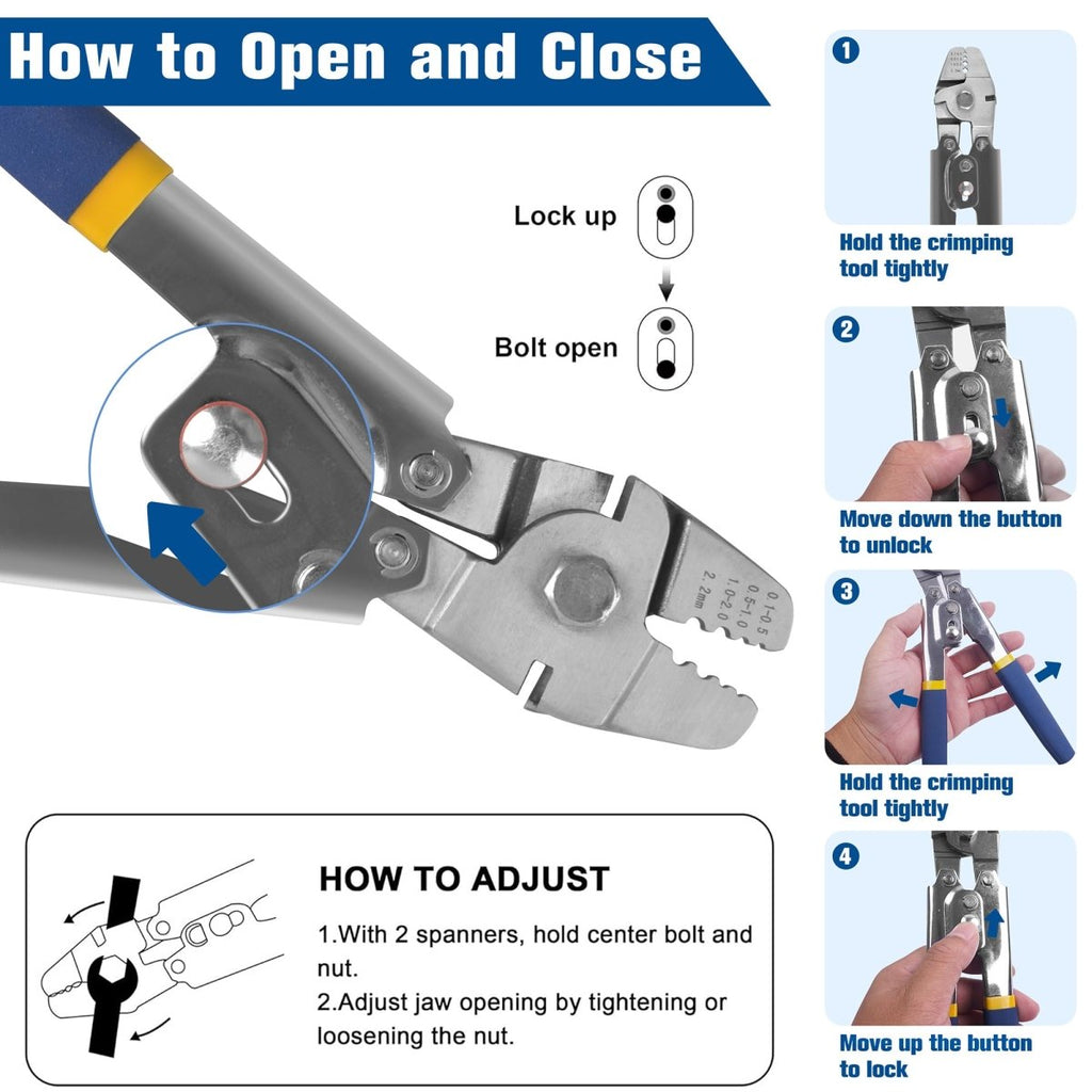 600 Pcs Wire Rope Crimping Swaging Tool Kit for Wire Cable Crimps Aluminum Double Barrel