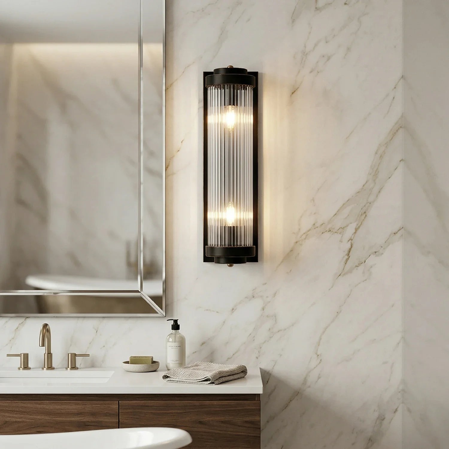 Vertical Linear Glass Wall Lamp