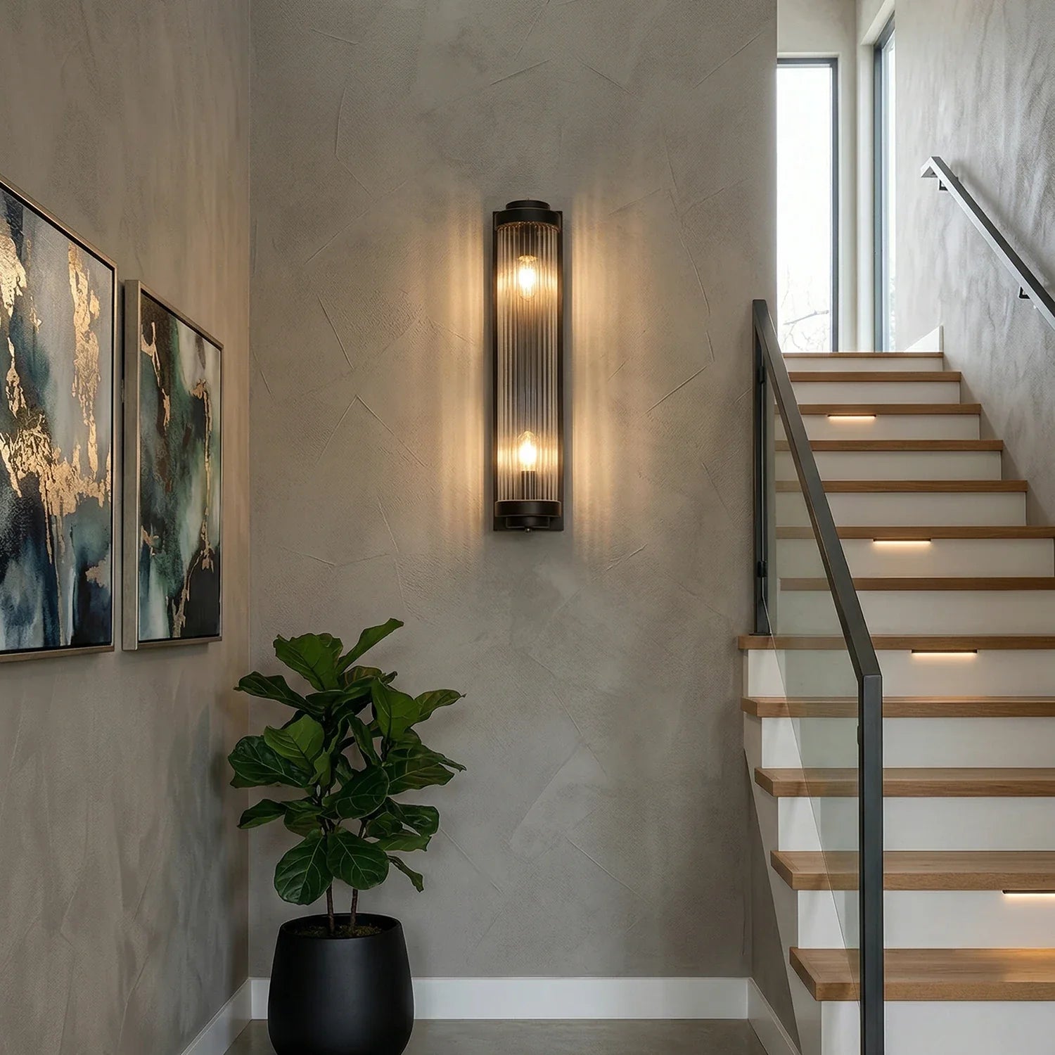 Vertical Linear Glass Wall Lamp