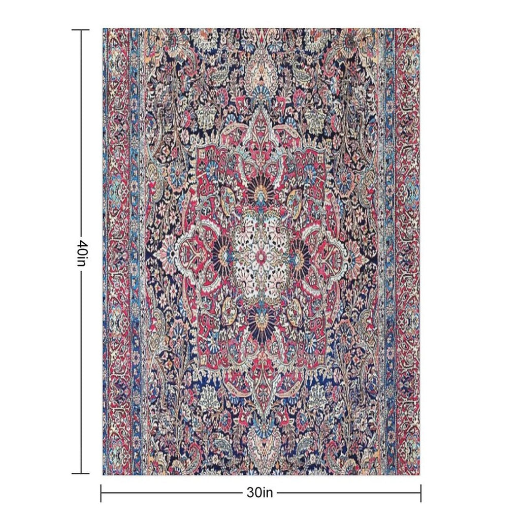 Kashan Central Persian Rug Print Throw Blanket