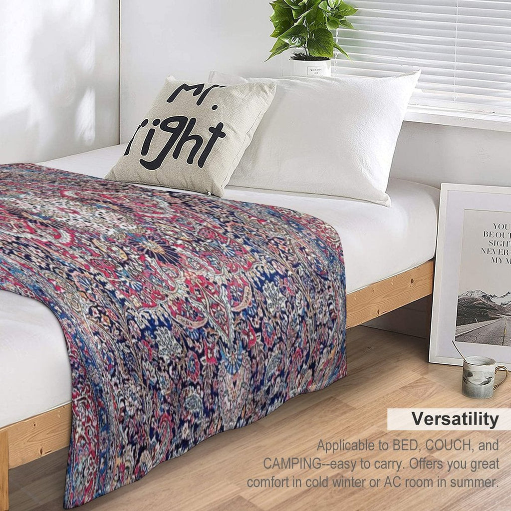 Kashan Central Persian Rug Print Throw Blanket