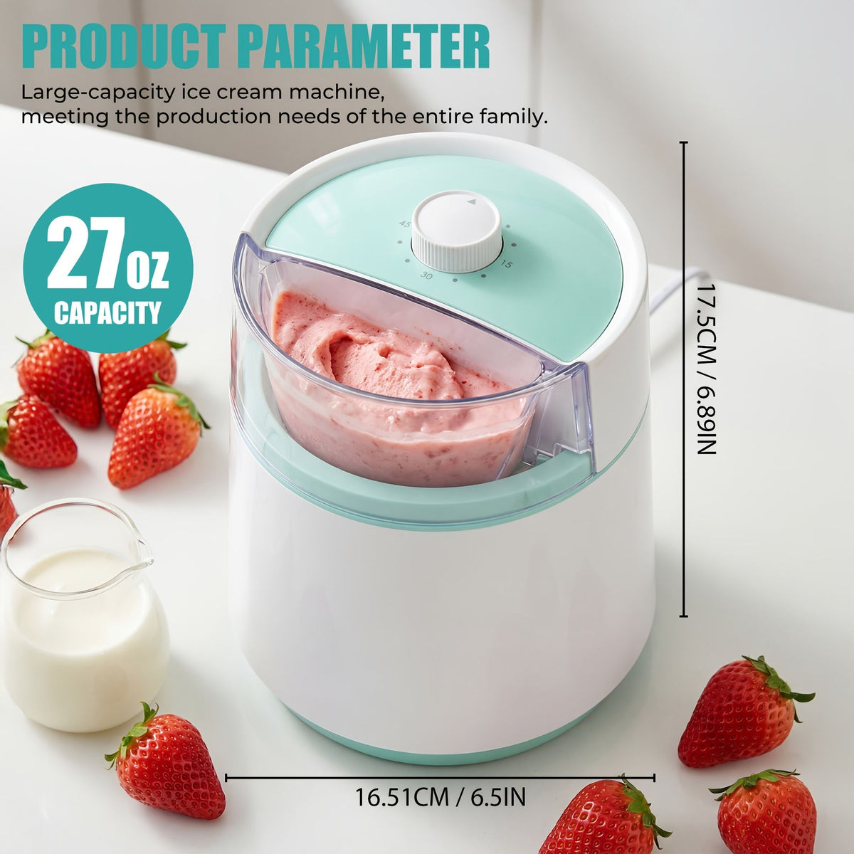 Stainless Steel Ice Cream Maker 0.8L