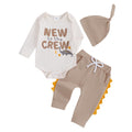 Newborn Infant Baby Boy Outfit | Infant Letter Print Dinosaur Clothes | New to the Crew | 3-6 Months - # BAAA51210066